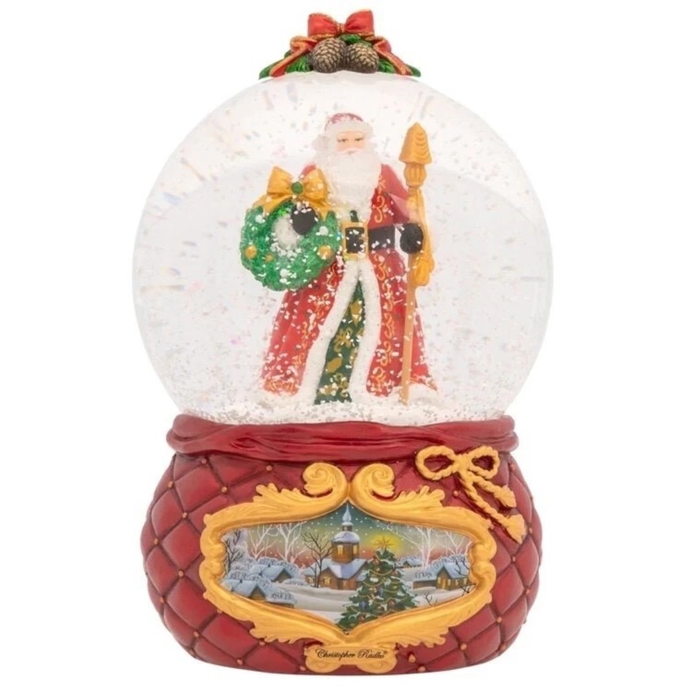 Christopher Radko WINTERY SCENE Snowglobe Musical New NOS Sealed in Box Santa